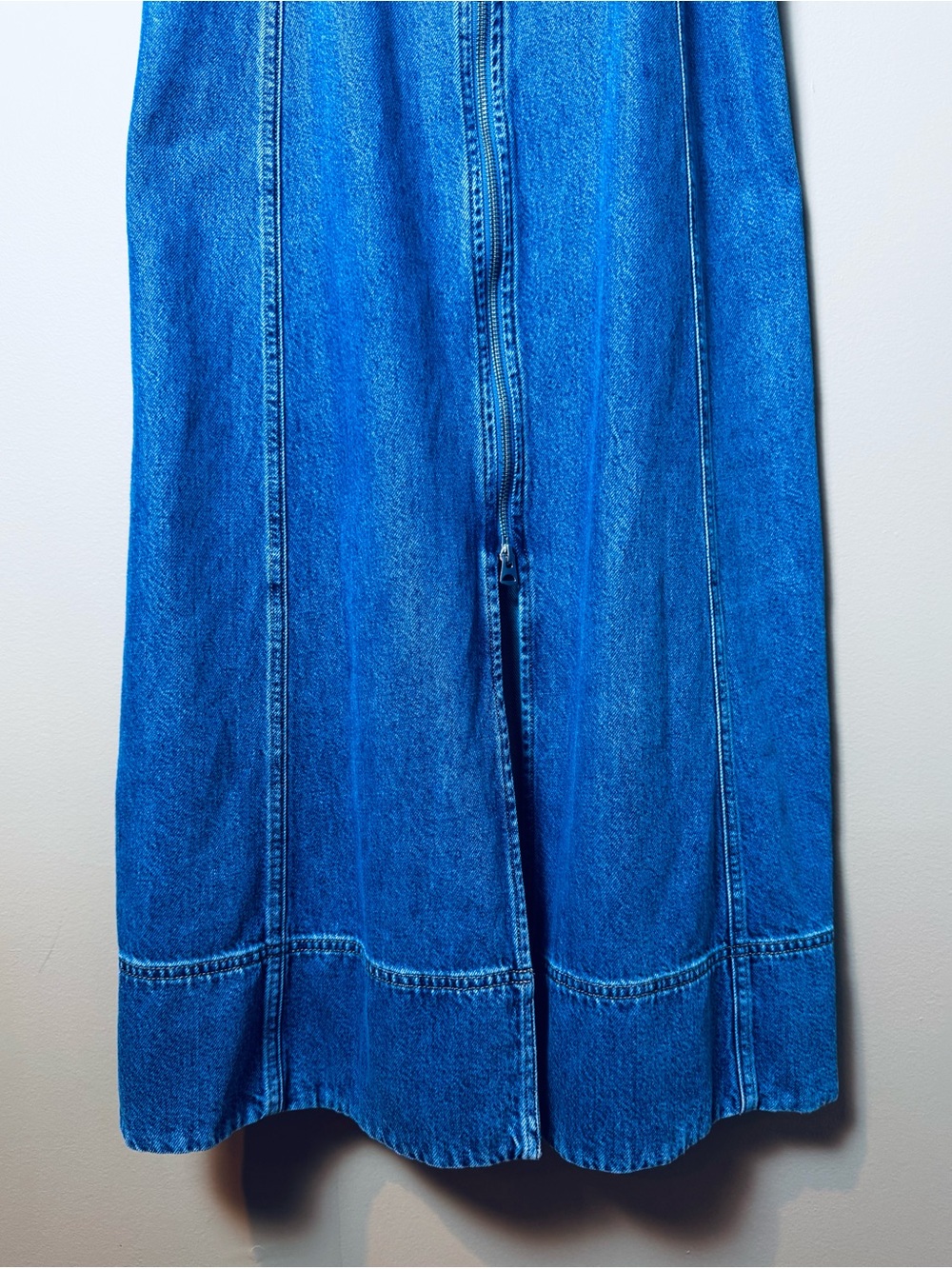 GAP UltraSoft Denim Zip-Front Maxi Dress Medium Wash Size M - Picture 5 of 15